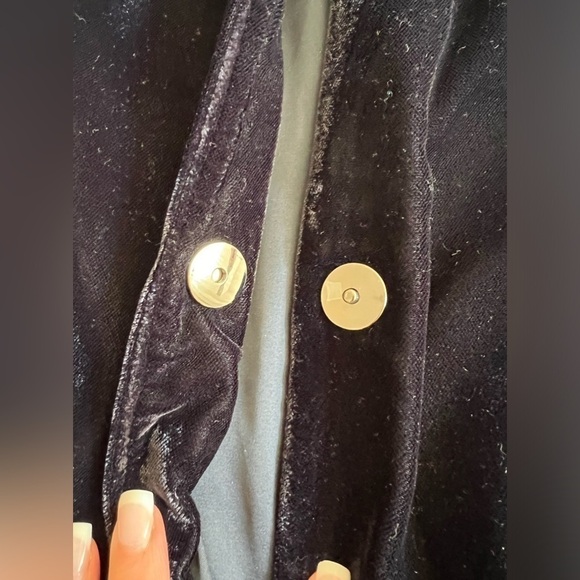 ELLIE TAHARI MIDNIGHT VELVET BLUE WITH LEATHER COLLAR BLAZER SIZE XS - Picture 6 of 16